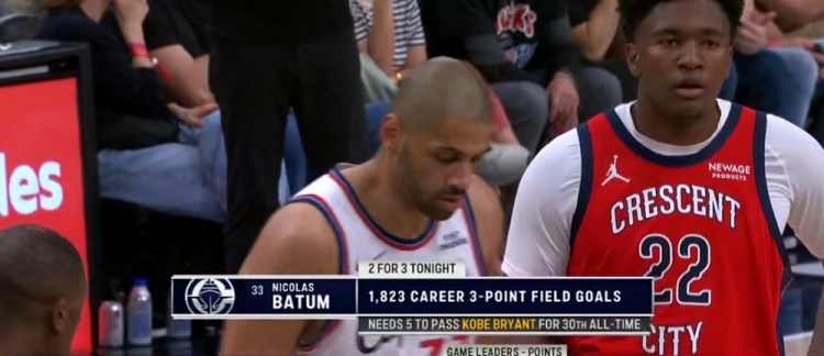 开云-爱游戏-本场三分已3中2！巴图姆生涯命中1823记三分 差5记就超越科比